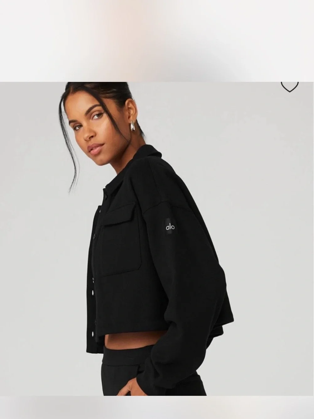 ALO Yoga Black Cropped Utility Jacket